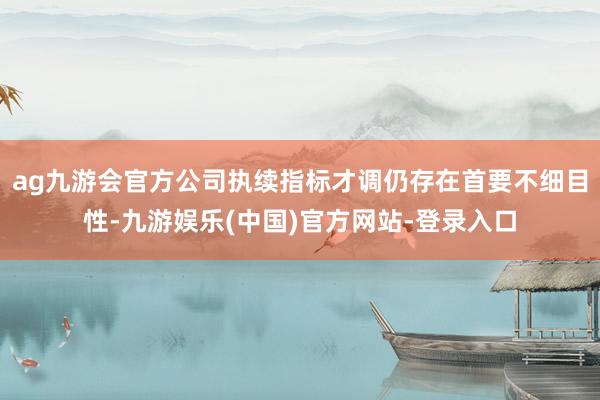 ag九游会官方公司执续指标才调仍存在首要不细目性-九游娱乐(中国)官方网站-登录入口