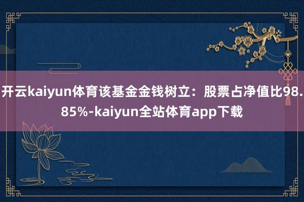 开云kaiyun体育该基金金钱树立：股票占净值比98.85%-kaiyun全站体育app下载