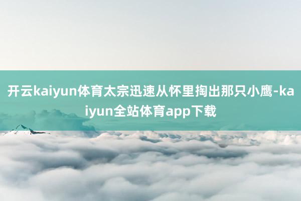 开云kaiyun体育太宗迅速从怀里掏出那只小鹰-kaiyun全站体育app下载