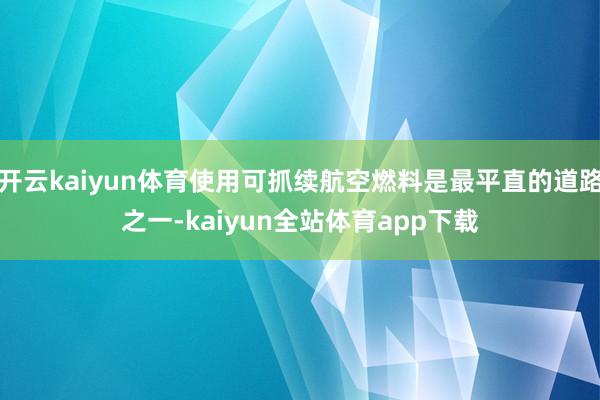 开云kaiyun体育使用可抓续航空燃料是最平直的道路之一-kaiyun全站体育app下载