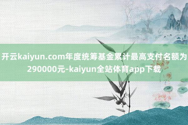 开云kaiyun.com年度统筹基金累计最高支付名额为290000元-kaiyun全站体育app下载