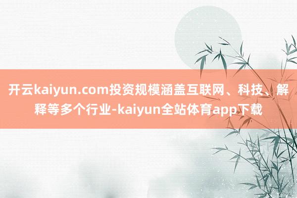 开云kaiyun.com投资规模涵盖互联网、科技、解释等多个行业-kaiyun全站体育app下载