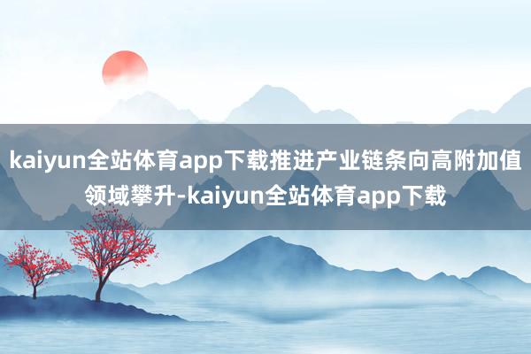 kaiyun全站体育app下载推进产业链条向高附加值领域攀升-kaiyun全站体育app下载