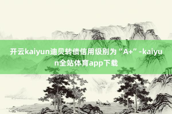 开云kaiyun迪贝转债信用级别为“A+”-kaiyun全站体育app下载