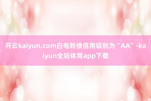 开云kaiyun.com白电转债信用级别为“AA”-kaiyun全站体育app下载