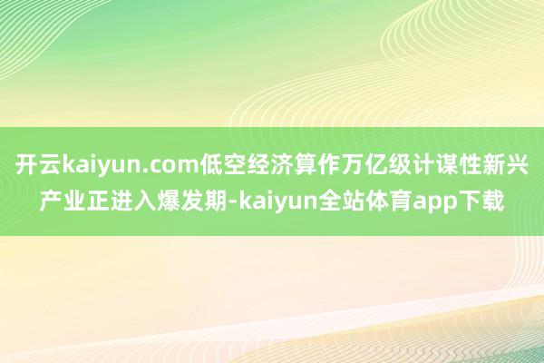开云kaiyun.com低空经济算作万亿级计谋性新兴产业正进入爆发期-kaiyun全站体育app下载