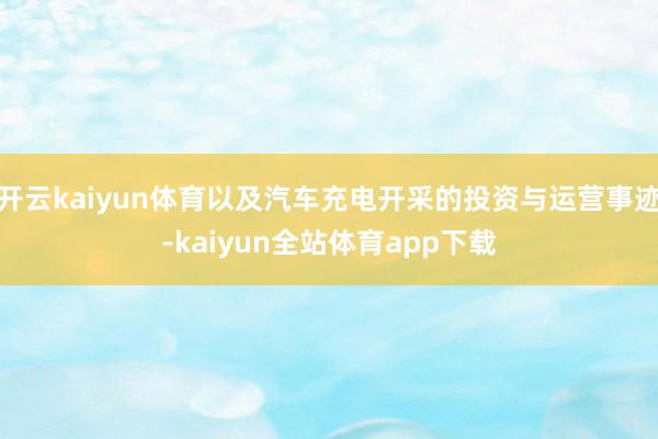 开云kaiyun体育以及汽车充电开采的投资与运营事迹-kaiyun全站体育app下载