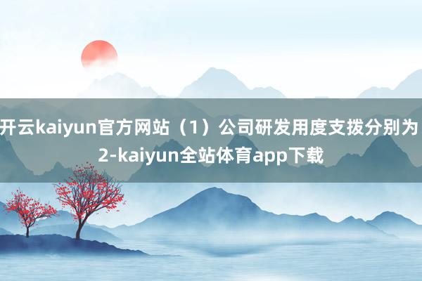 开云kaiyun官方网站(1)公司研发用度支拨分别为 2-kaiyun全站体育app下载