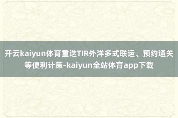 开云kaiyun体育重迭TIR外洋多式联运、预约通关等便利计策-kaiyun全站体育app下载