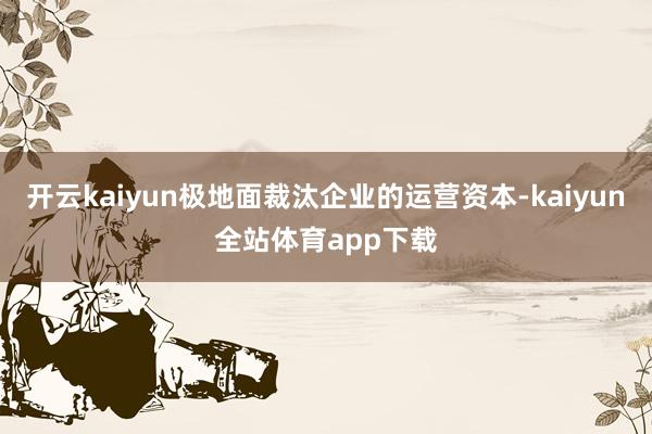 开云kaiyun极地面裁汰企业的运营资本-kaiyun全站体育app下载